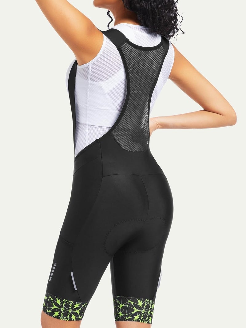 qualidyne Women's Cycling Bib Shorts with Pockets 4D Padded Bike Shorts Road Biking Bicycle Tights Breathable - Image 1